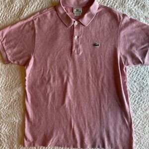 Lacoste Pink Polo Shirt with Classic Collar and Short Sleeves size 4
